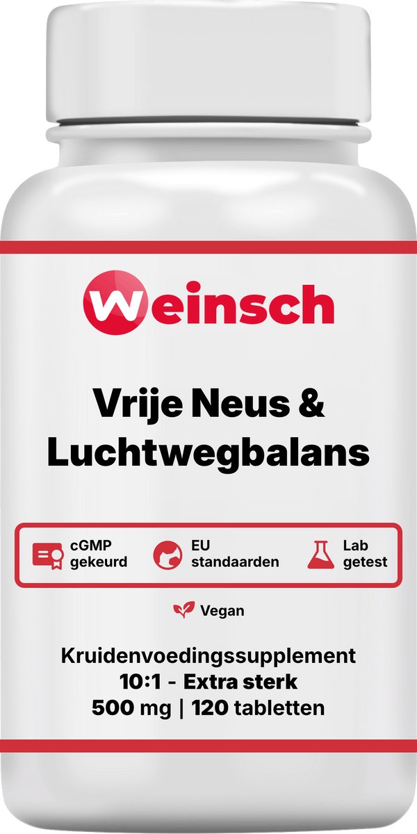 Weinsch Vrije Neus & Luchtwegbalans (Bi Yan Pian) | 10:1 extra sterk | 500mg | 120 tabletten
