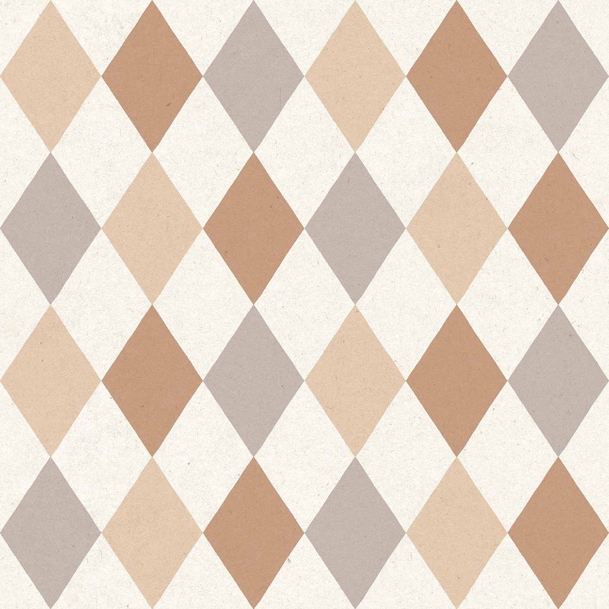Behang - Kinderkamer- Babykamer -Ruiten - Blokjes - beige - bruin- creme - Kinderbehang - 0,53 x 10,05 M