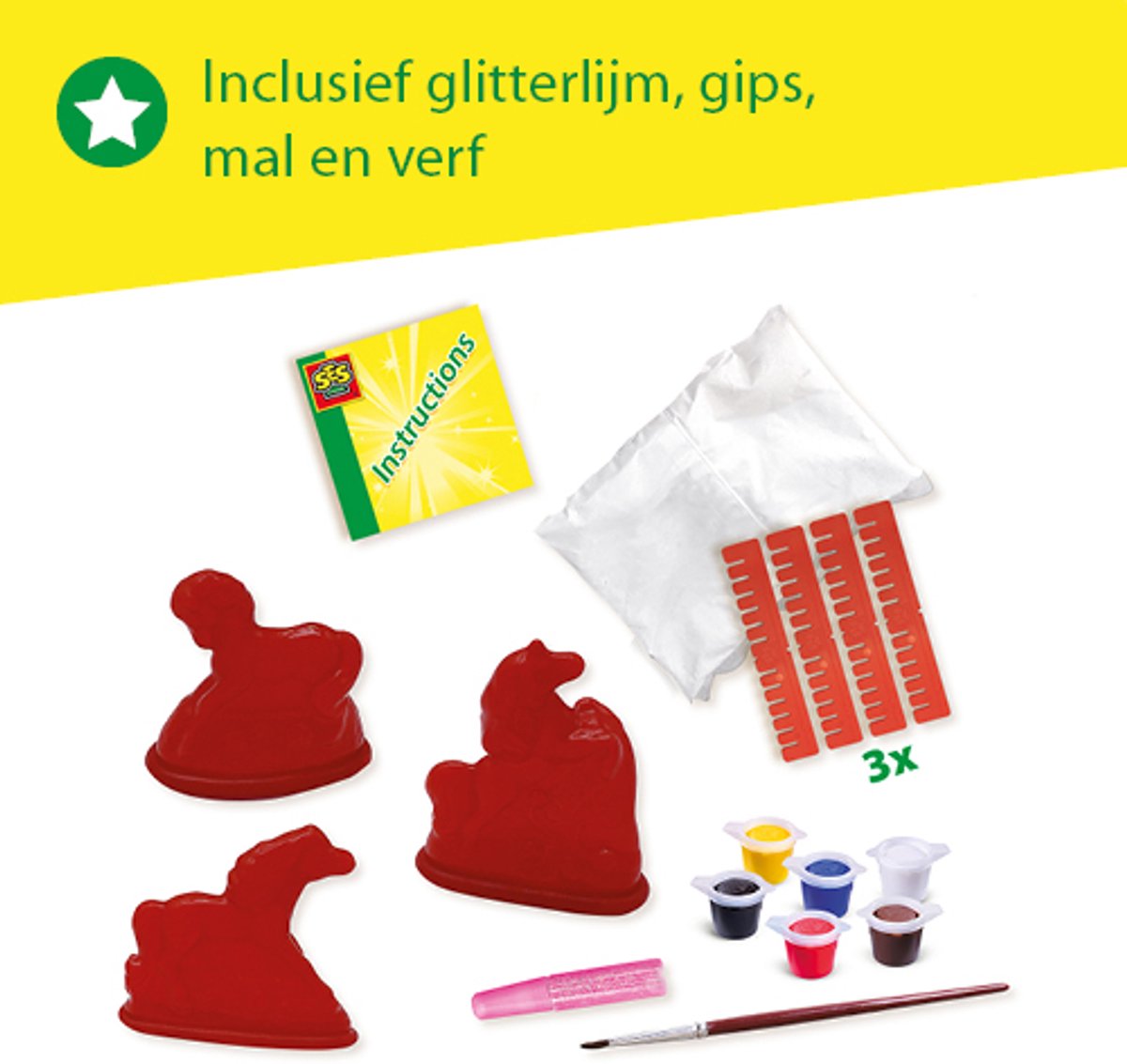 SES Creative - Hobby Pink - Gieten en Schilderen - 3 Paarden - Knutselen Meisjes - Sneldrogend - Vanaf 5 jaar — afbeelding 5