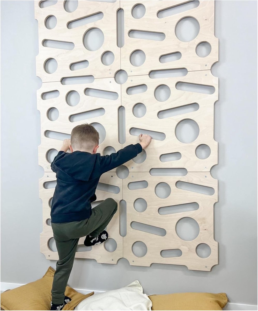 Klimwand Panelen - Kinder Klimwand - Binnen Spelen - Multiplex Berkenhout - 60x60cm - Natuurlijk