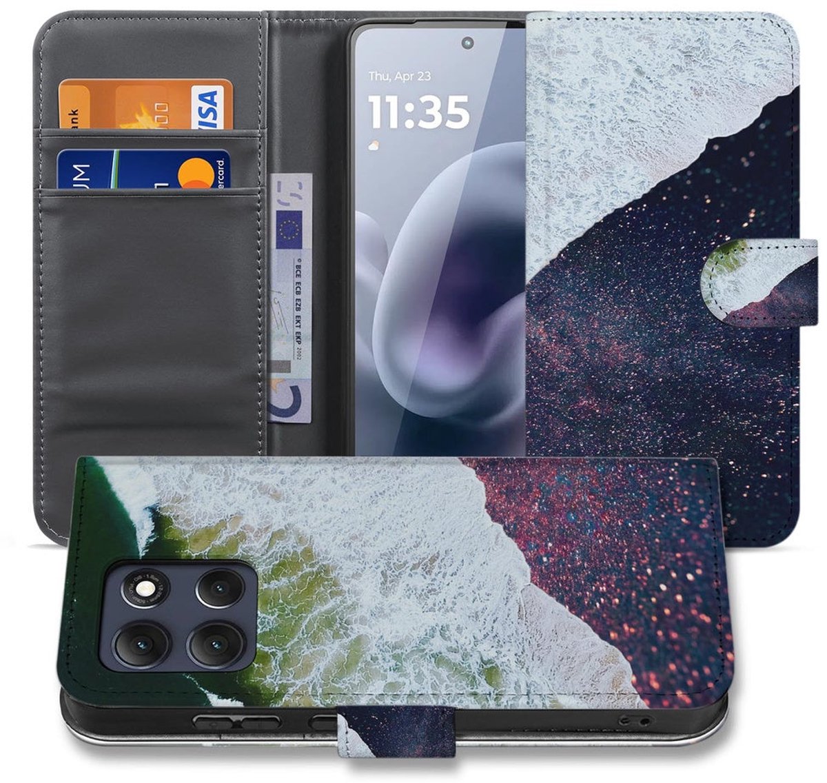 Motorola Moto G86 Book Case Sea in Space
