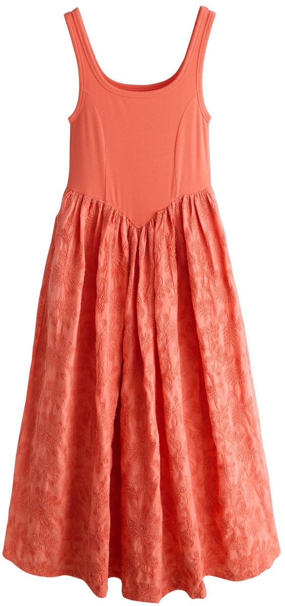 Next - Dames - Cornelli rok geweven mix midi-jurk - Roze