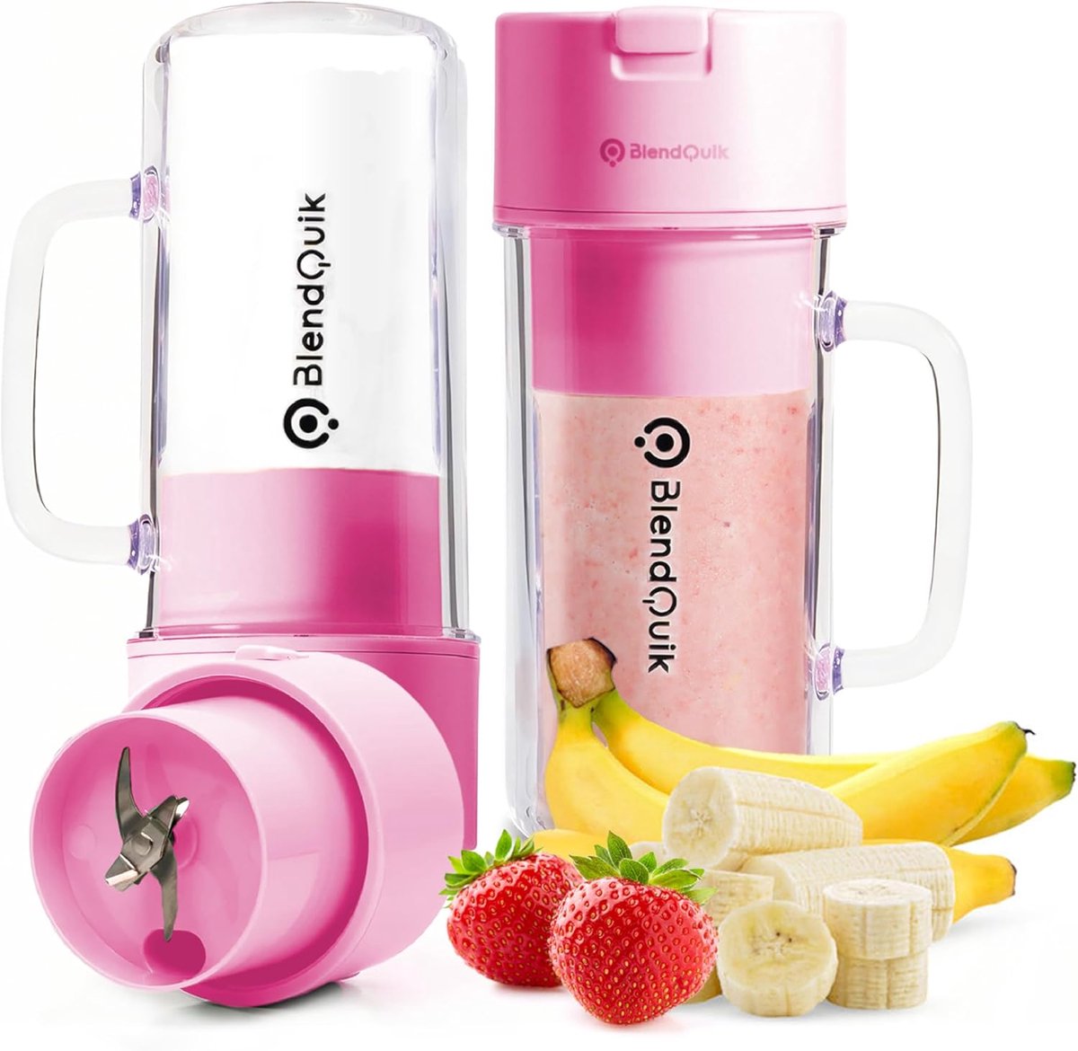 Draagbare Blender - Mini Shaker - Maak Smoothies - Oplaadbaar USB-C - 14oz Capaciteit - Roze