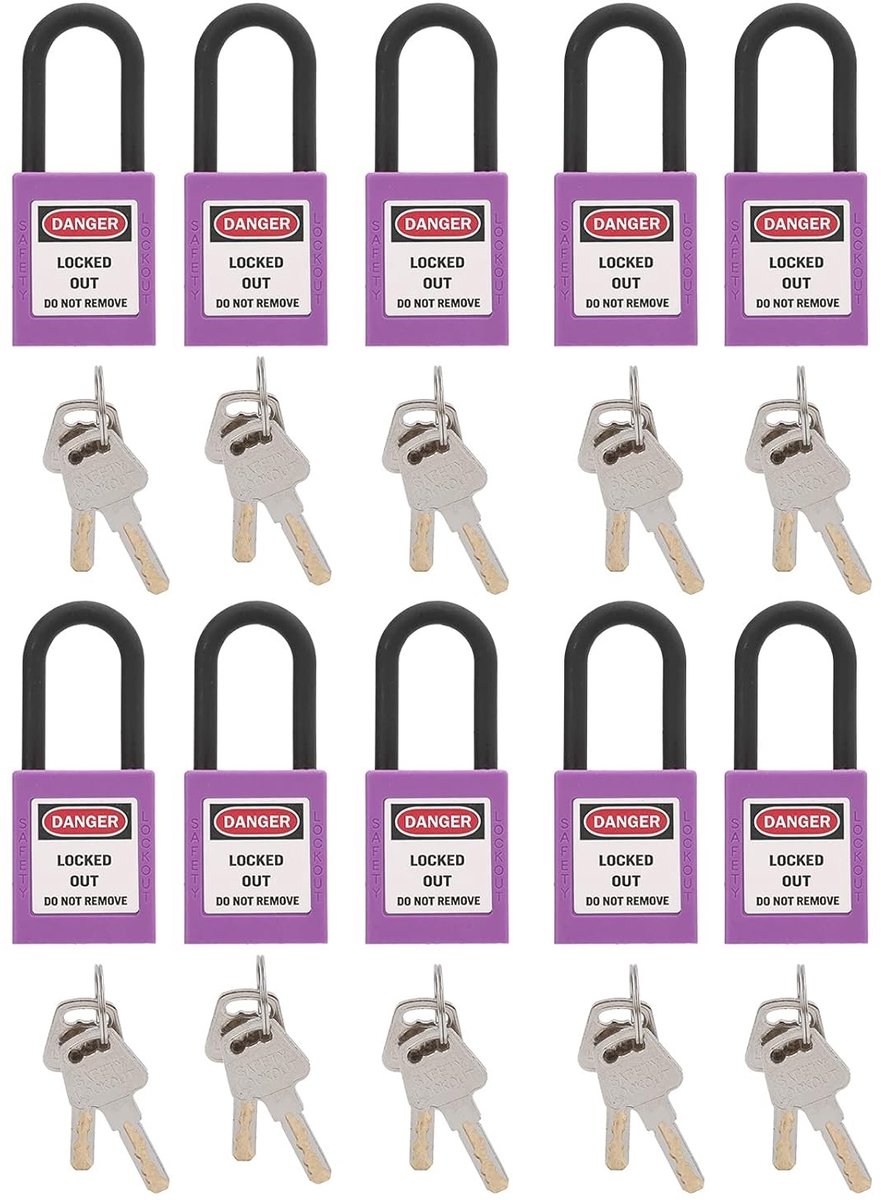 Allecto - Veiligheidshangslot - Isolatie Hangslot - Geïsoleerd - 38 mm Hangslot - Veiligheidsvergrendeling - Vergrendelingstoepassingen Binnen en B...
