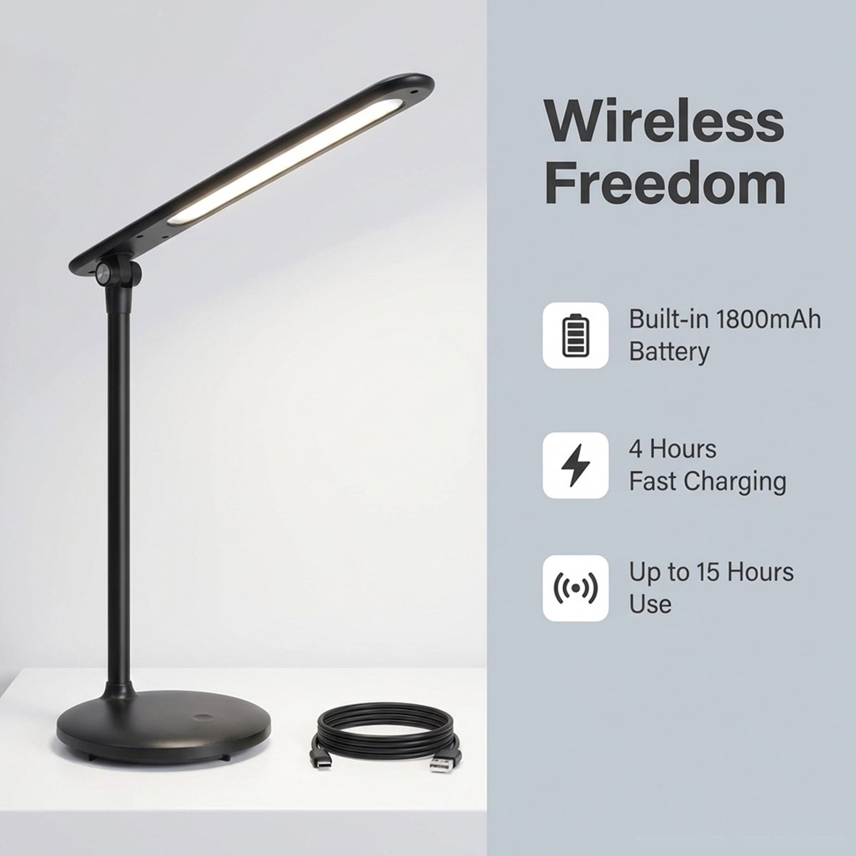 Aigostar LED Bureaulamp Dimbaar Oplaadbaar thumbnail 2