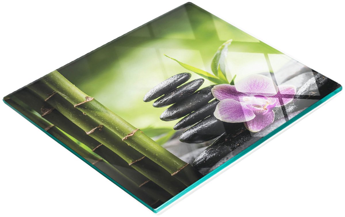 Keukenplank van gehard glas met decoratieve Zen Orchid-afbeeldingen, 60x52 cm