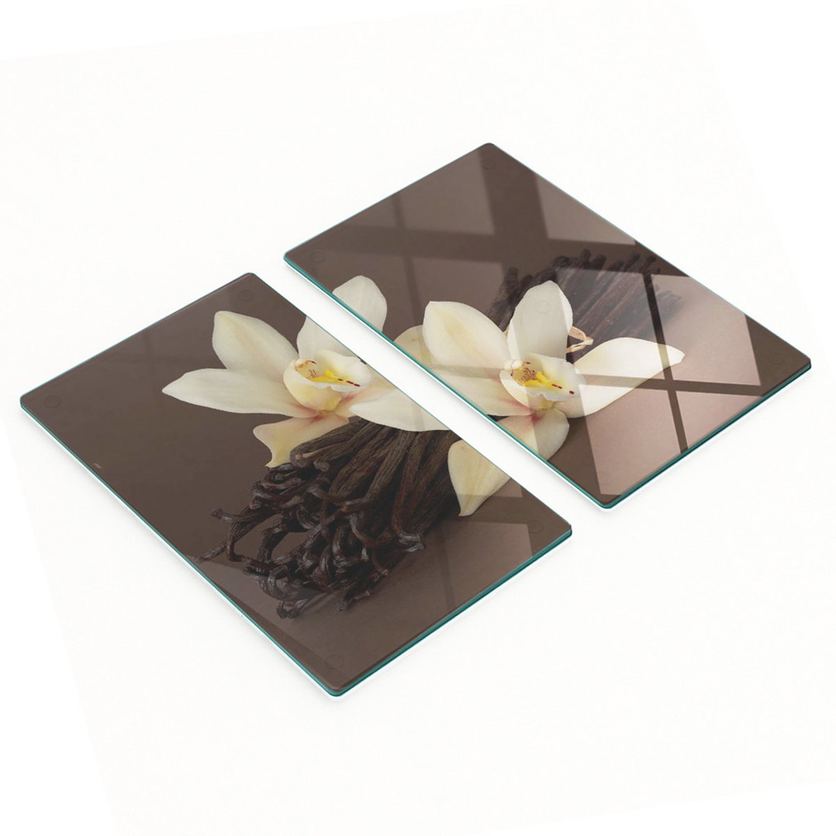 Decoratieve glazen serveerplanken voor snacks met vanillesmaak, 2x30x52 cm