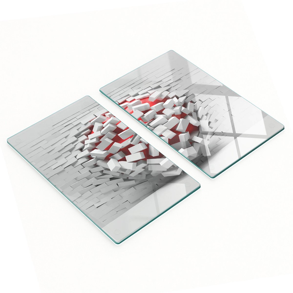 Gehard glazen platen met decoratief patroon 3D bakstenen muur 2x30x52 cm