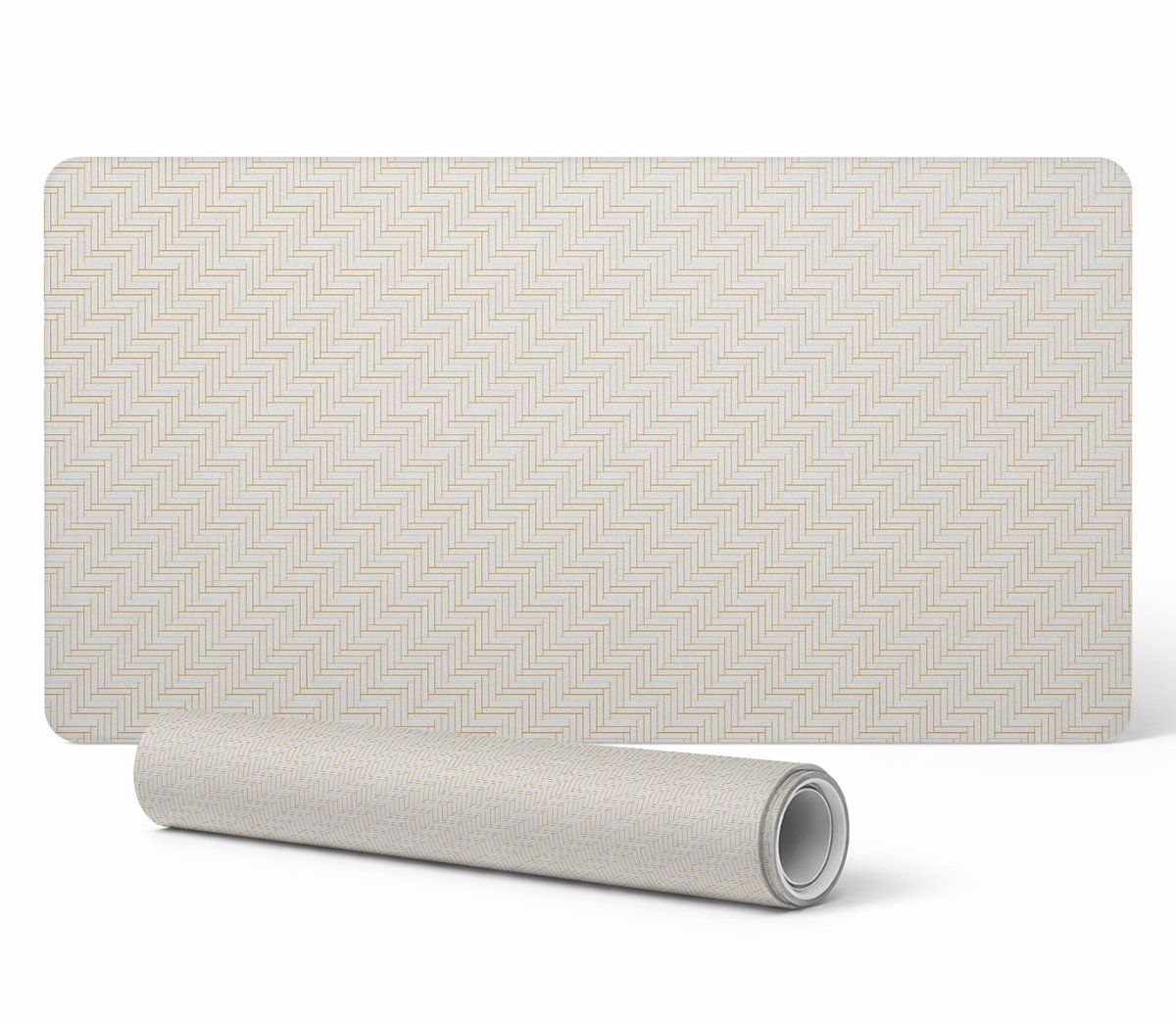 Moderne vinyl toetsenbordmat, geometrisch visgraatpatroon, 100x50 cm