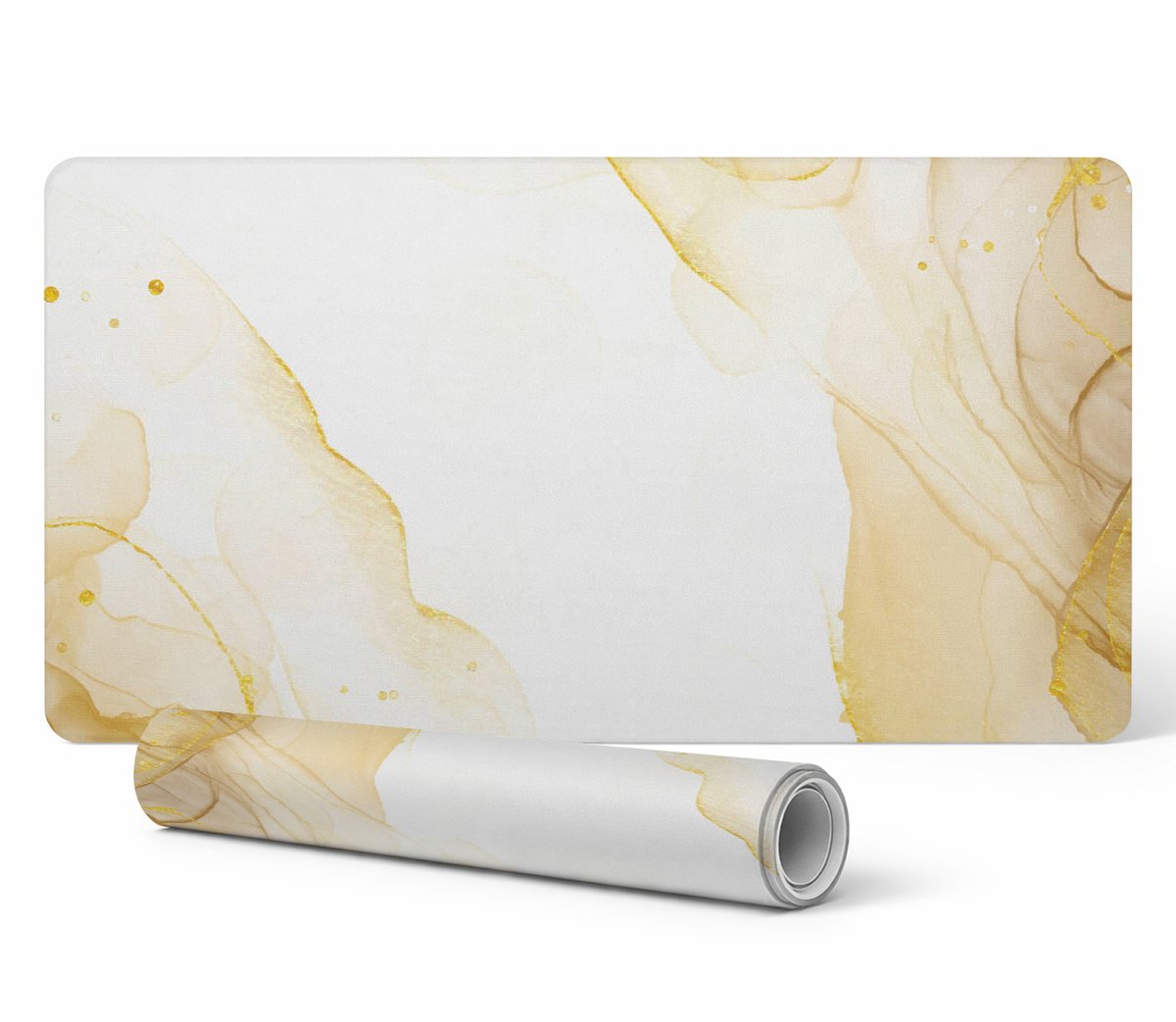 Moderne vinyl toetsenbordmat met etherische, vloeiende golven, 100x50 cm