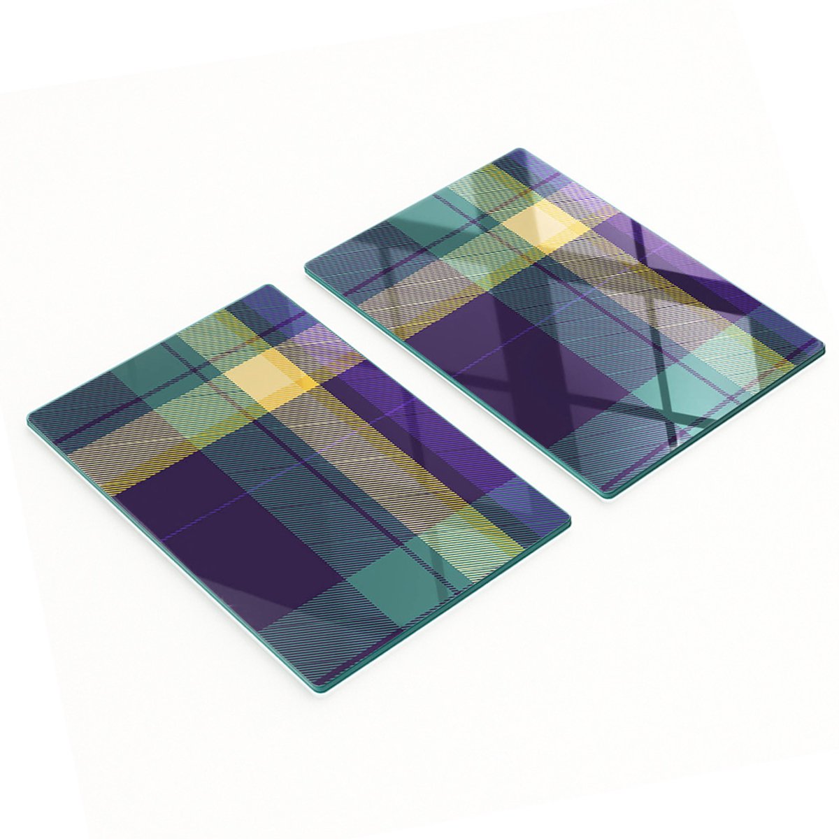 Keukenplanken van gehard glas met grafische mesh-structuur, 2x40x52 cm