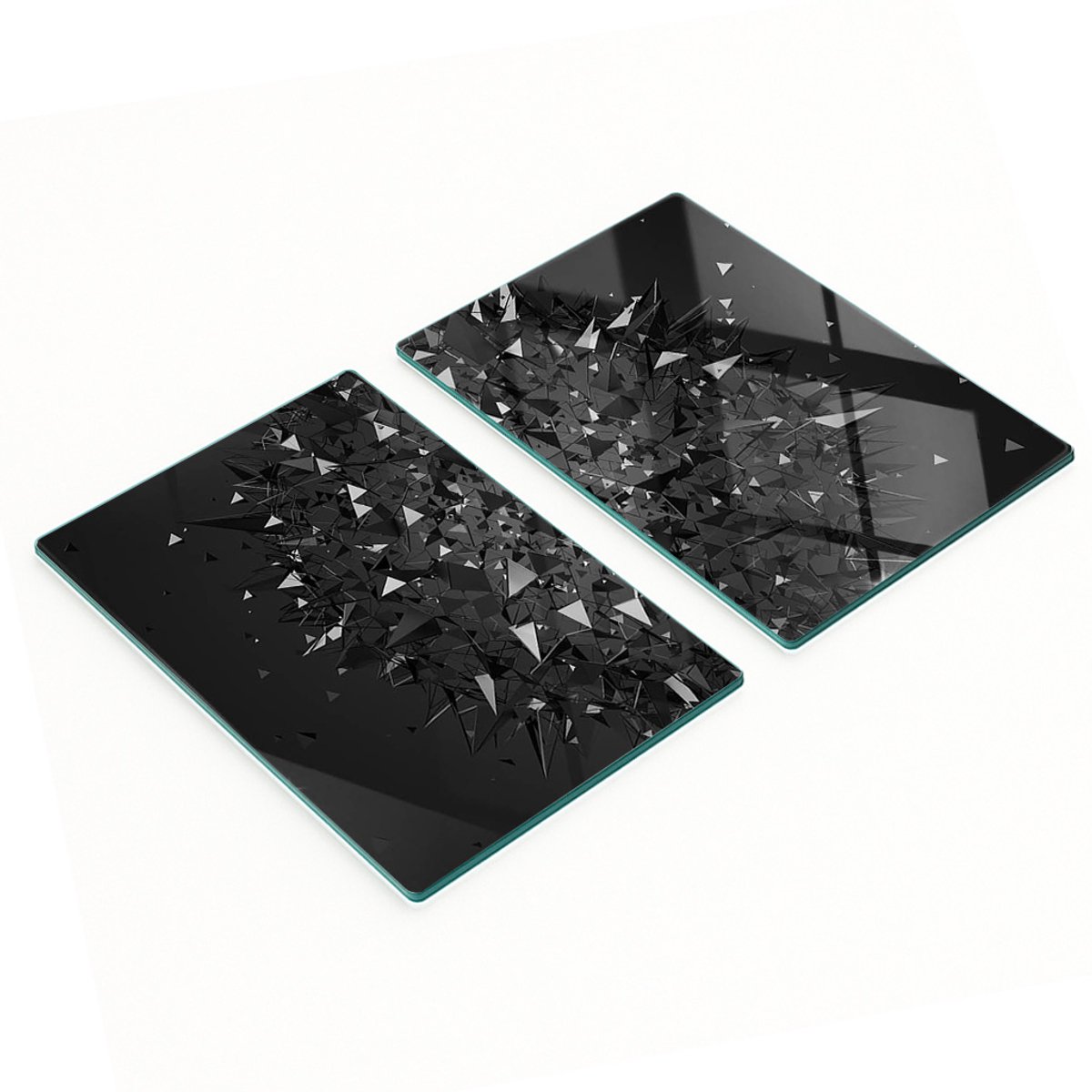 Set van gehard glazen keukenplanken met 3D-afbeeldingen, 2x40x52 cm