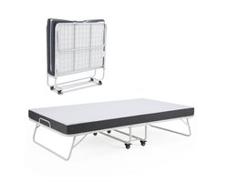 Logeerbed 120×200 met Matras - Vouwbed - Luxe - Tot 250 kg - Wit - Bodo