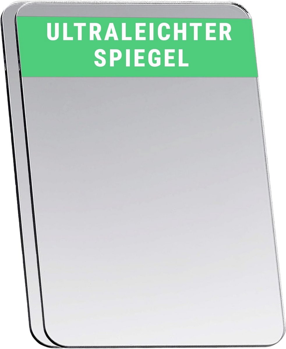 Handspiegel Acryl - Dubbelzijdig Dun - Knutselen Cosmetica - Onbreekbaar Veilig - 10x15 cm