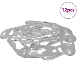 vidaXL - Sleutelgat - Hanger - 12 - pcs - Zilver - 45 - x - 16 - x - 3.5 - mm - IJzer