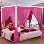 Bedhemel Gordijnen - Hemelbed Decoratie - Slaapkamer Aankleden - Romantische Sfeer Creëren - Queen King Maat - Wijnrood
