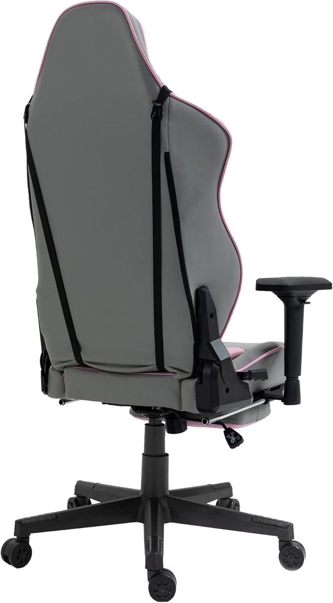 Ergonomische Gaming Stoel met Verstelbare Armsteunen en Voetensteun van Merkloos — afbeelding 5