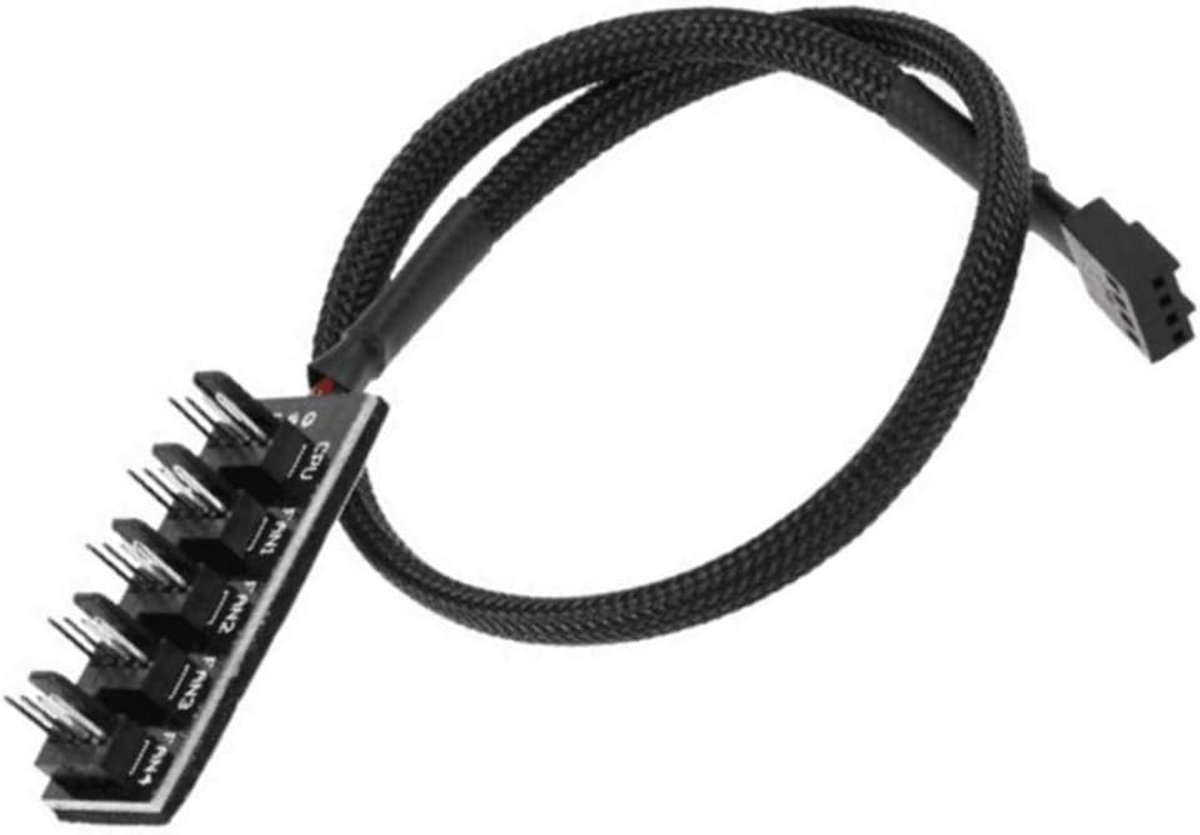 Ventilator Hub - PC Fan Splitter - Computer Koeling - Breidt 1 poort uit naar 5 - 37 cm Lengte