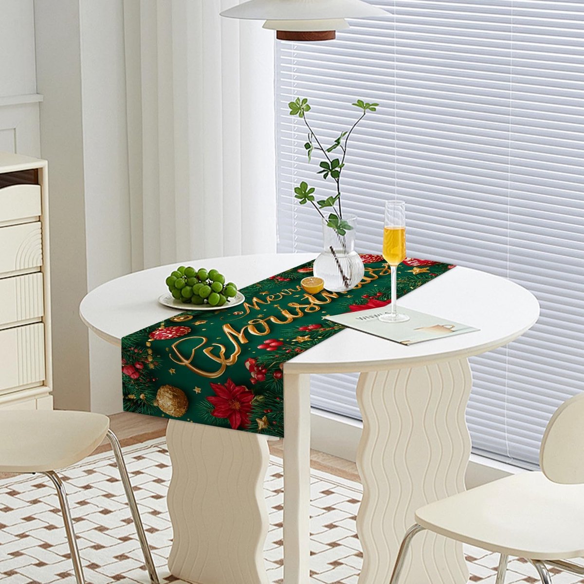 Feestelijke Tafelrunner Rood-Wit 40x100 cm - Winter & Kerst Decoratie voor Keuken en Diner