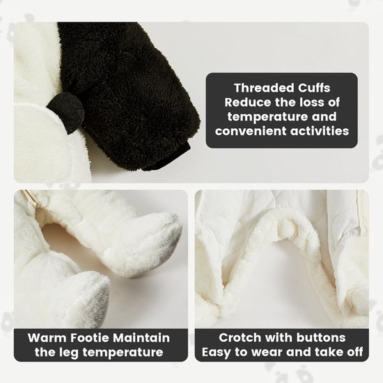 Warm Fleece Sneeuwpak voor Baby Jongens en Meisjes 0-12 Maanden — afbeelding 3