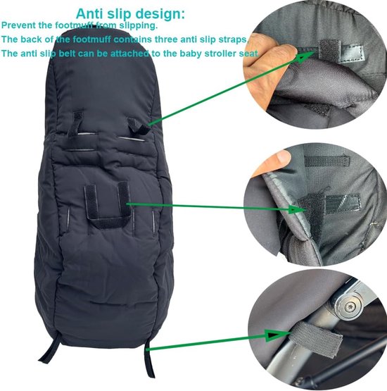 Universele Wintervoetenzak voor Kinderwagen - Warm, Waterafstotend & Zacht - Geschikt voor Babyzen YOYO en meer van Merkloos — afbeelding 3