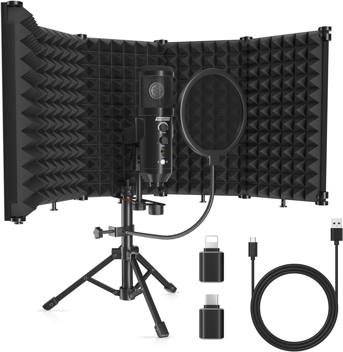 Condensator Studio Microfoon Set met Geluidsisolatie Screen en Popfilter