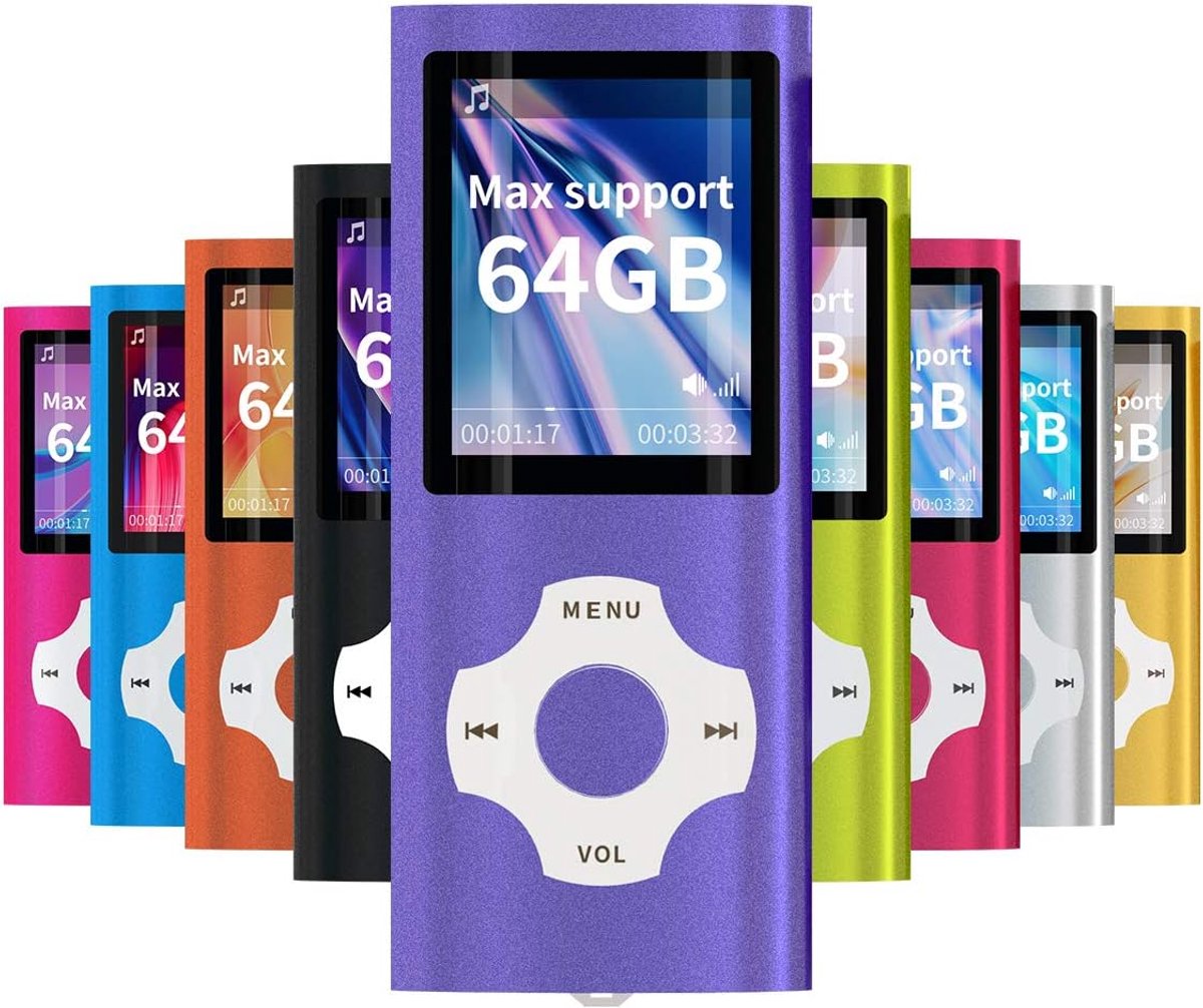 Draagbare Muziekspeler - MP3 Speler - Onderweg Luisteren - Tot 128GB Geheugen - 9 x 4 x 1 cm - Paars