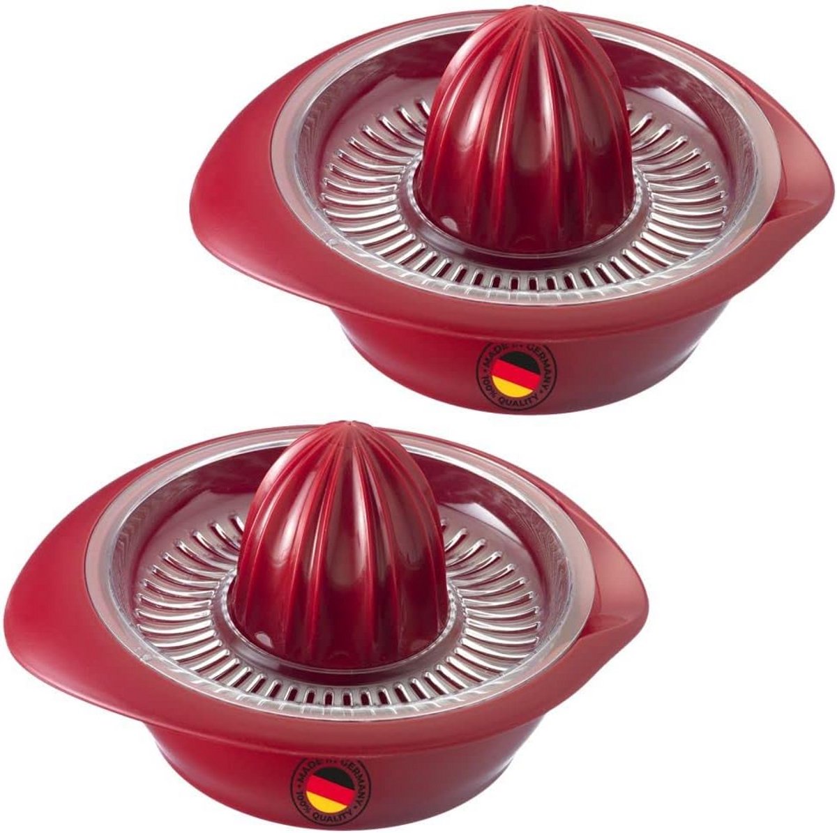Set van 2 Citruspersen met Sapreservoir, 500 ml, Rood
