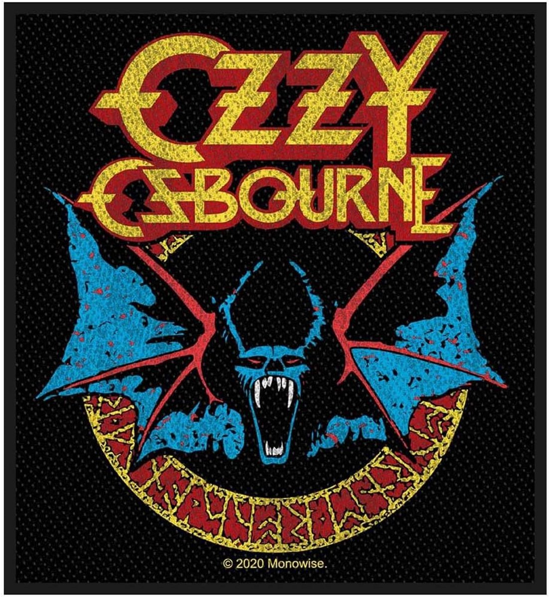 Groot Woven Strijkpatch Bat Logo Rock Muziek Accessoire - Officieel Zwart