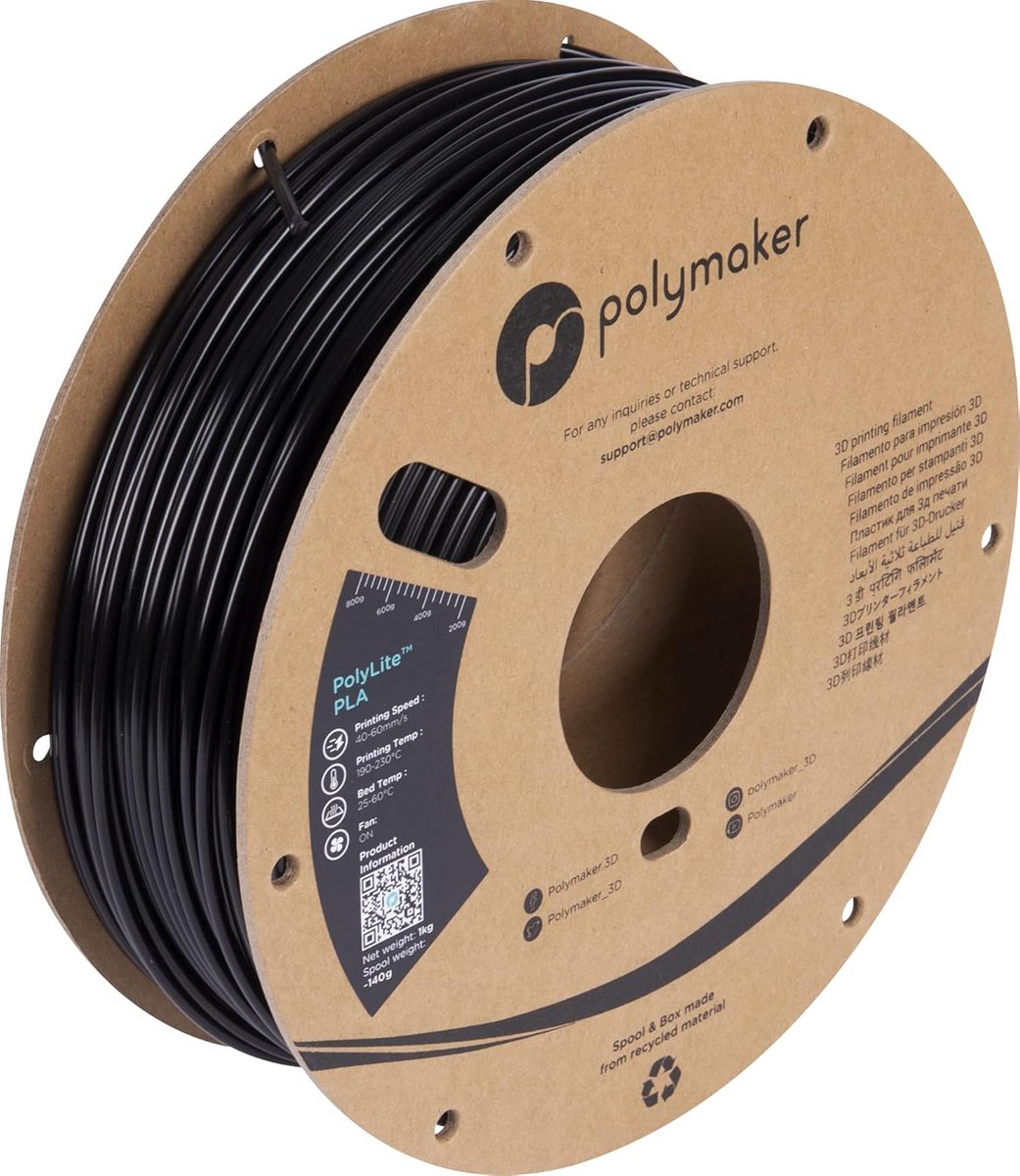 PLA 3D Printer Filament 2.85mm 1kg Zwart Hoge Kwaliteit