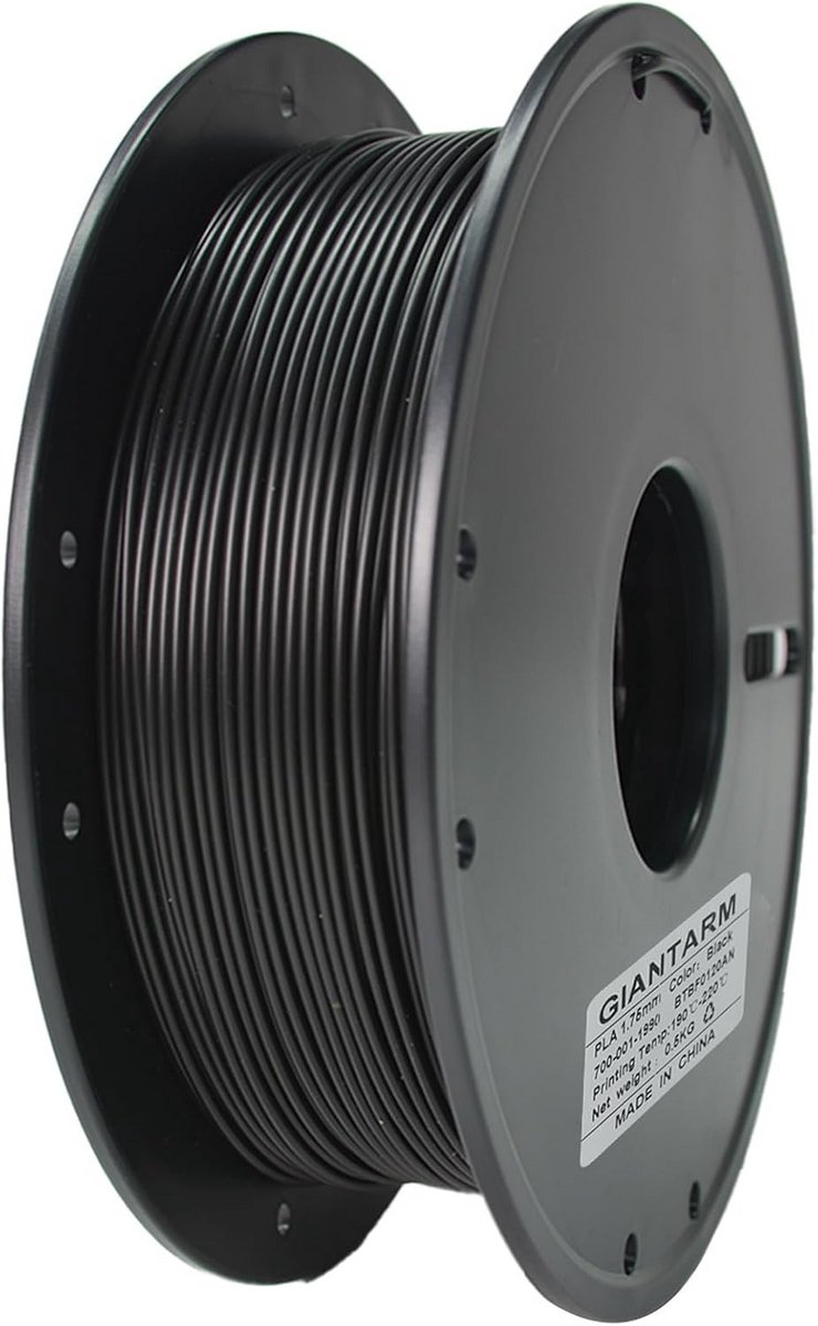 PLA 3D Printer Filament 1,75 mm Zwart - Hoge Precisie 0,5 kg Spoel