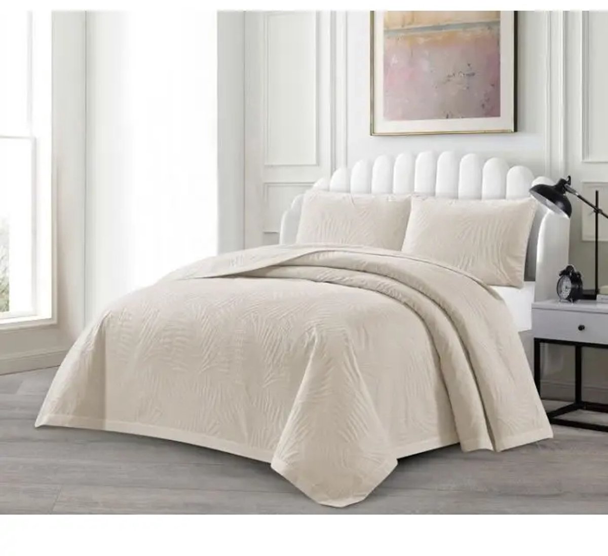 Lavella bedsprei set Ezgi 240x250 cm beige 3-delig katoen microvezel polyester 2x60x70