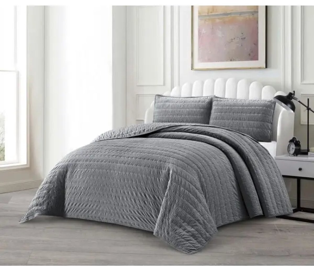 Lavella Bade Bedsprei Set 3-delig - Grijs - 250x240cm
