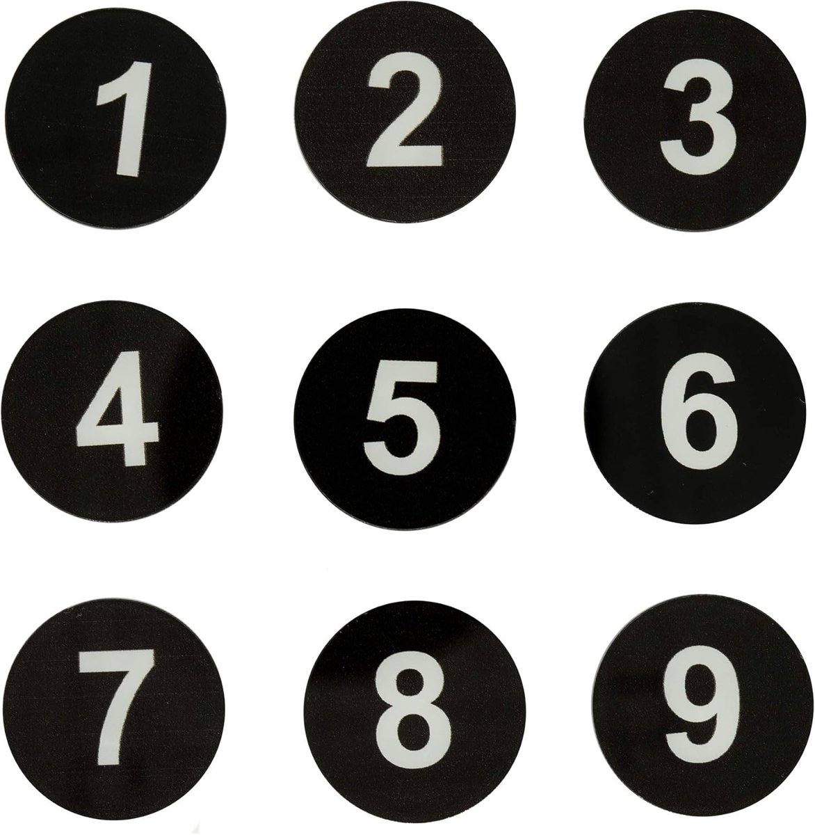 Ronde Nummerstickers Zelfklevend voor Kluisjes en Deuren (1-25, Zwart)