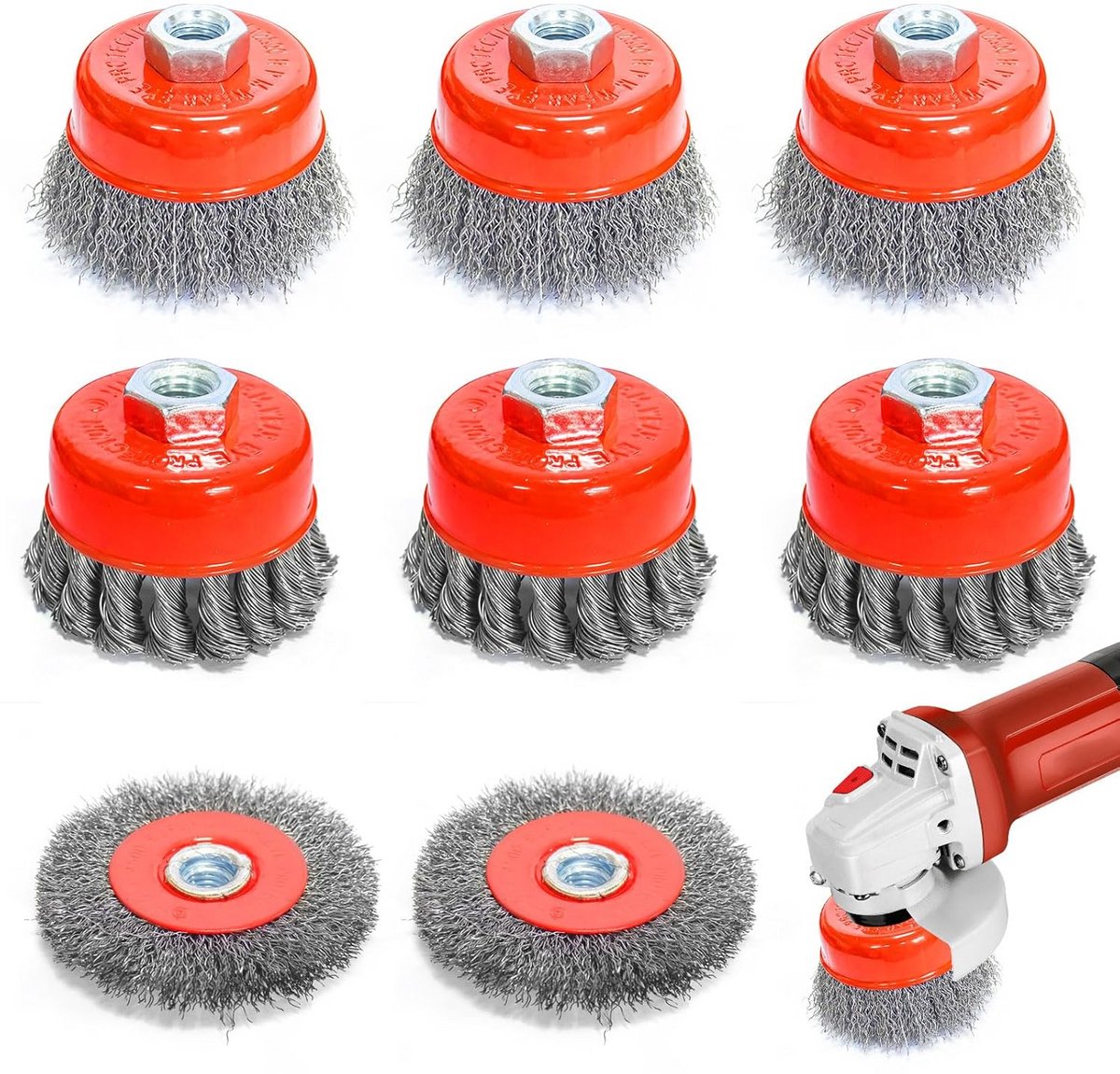 Set van 8 Dradenborstels voor Diverse Schoonmaaktaken