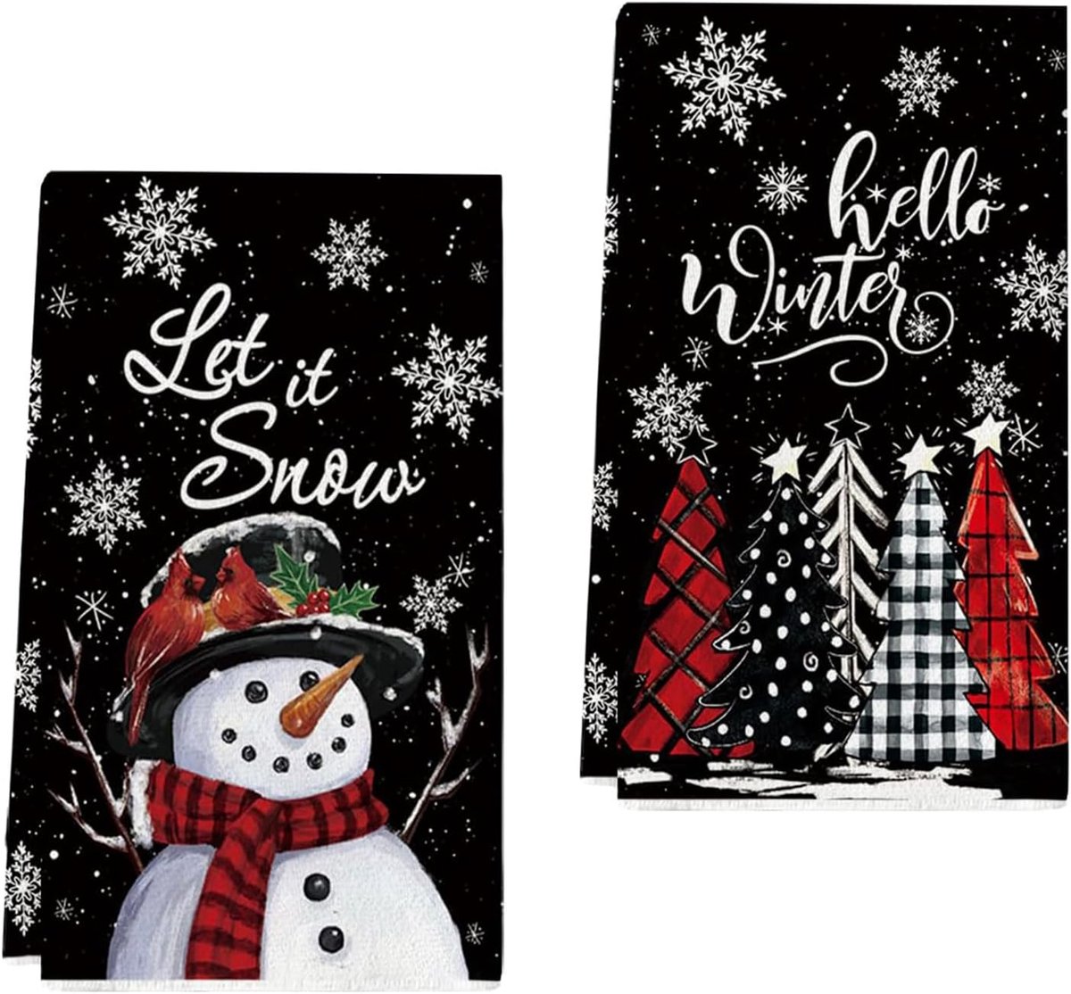 Set van 2 Theedoeken met Kerstprint – Keukentextiel (45 x 66 cm)