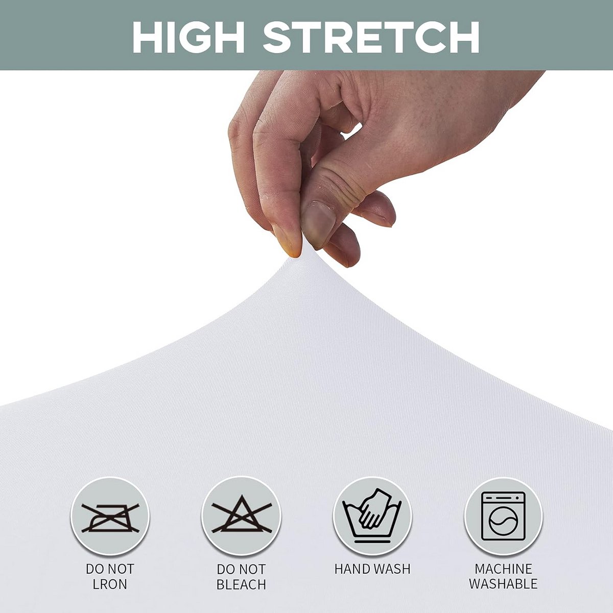 Elastische Tafelhoes voor Rechthoekige Tafels - Wit Spandex Cover