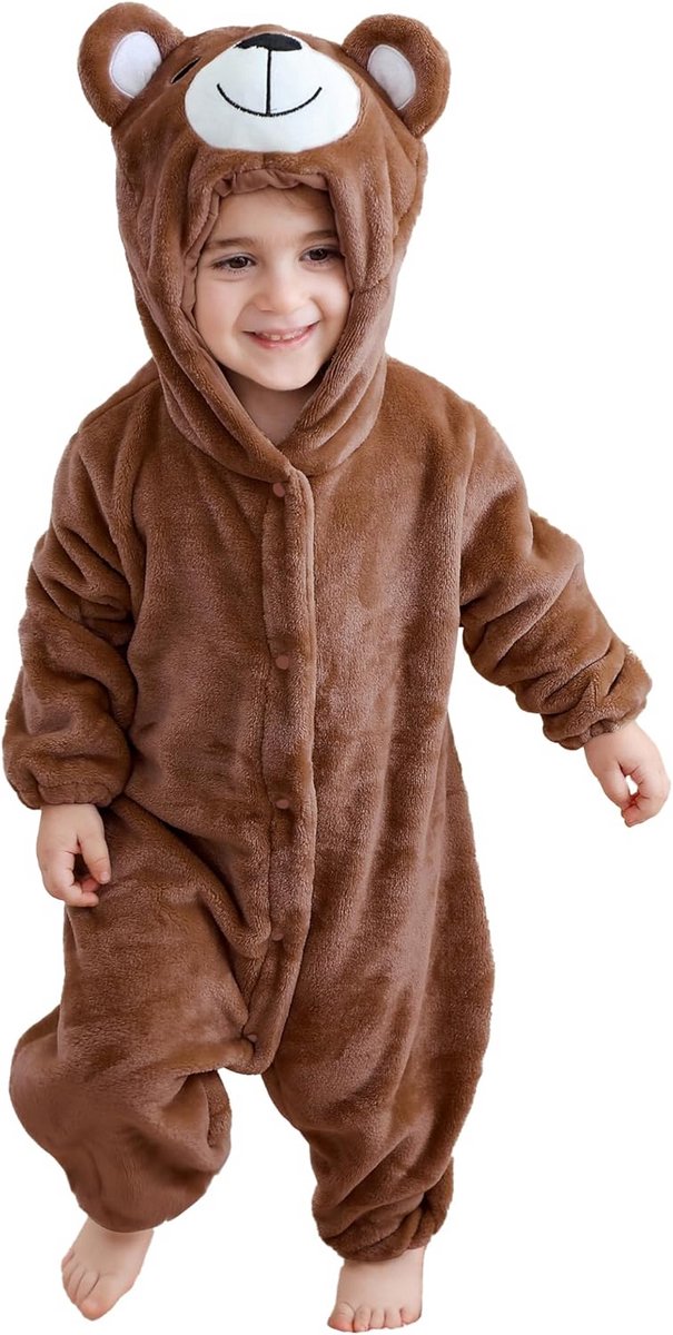 Warme Flanellen Kinderoverall Winterpak voor Baby's en Dreumesen (0-36 maanden) - Zonder Voeten