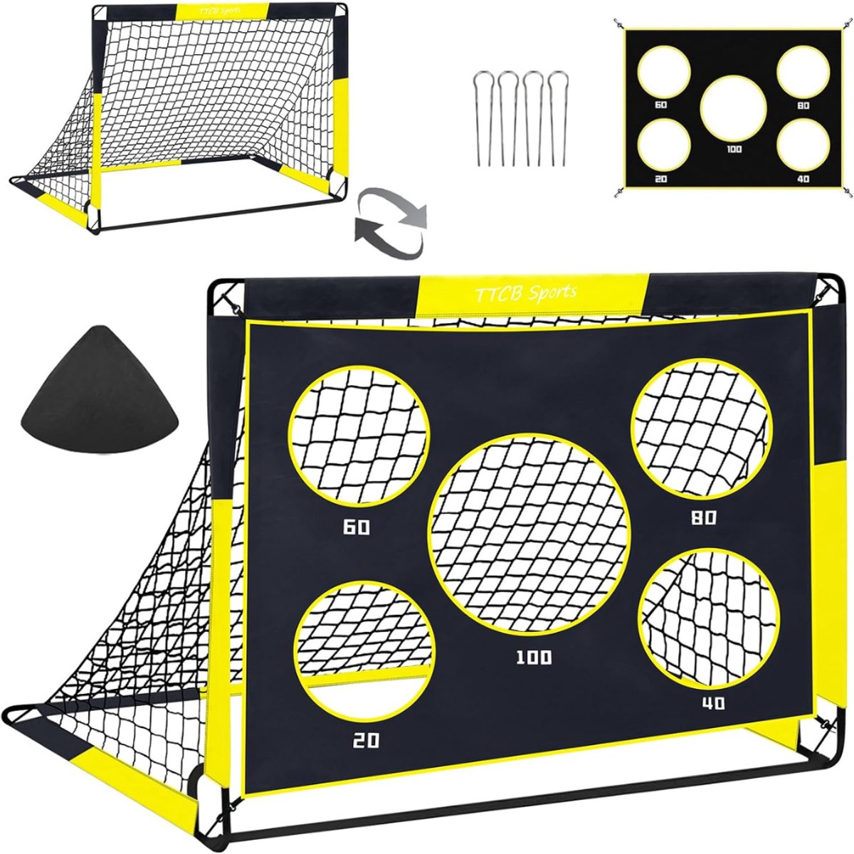 MMM® Voetbaldoeltjes Set Van 2' - Voetbal - Voetbalgoal - Geel - 44cm x 16cm x 10cm