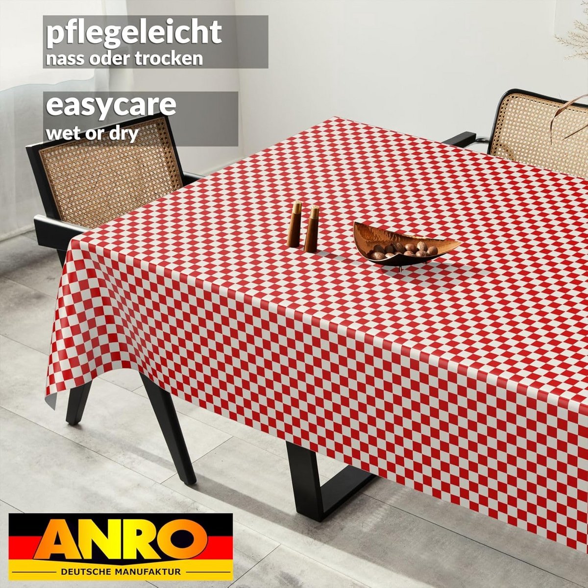 Waterafstotend Tafelkleed Geruit Klassiek Rood Zonder Merknaam