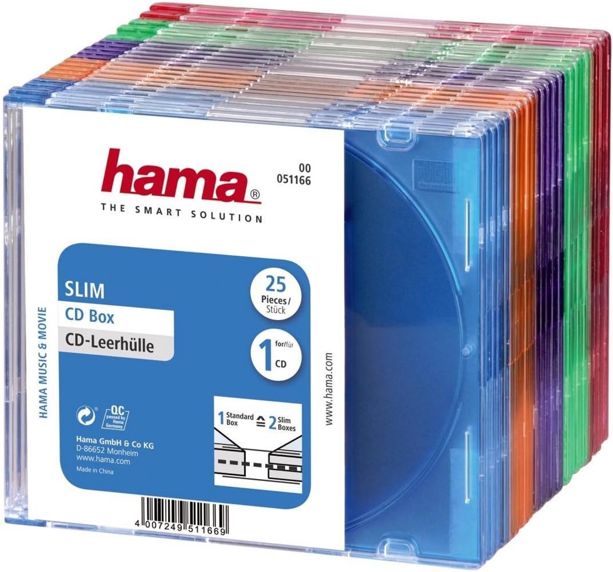 Set van 10 Dunne CD Hoezen in Diverse Kleuren - Beschermhoesjes voor CDs en DVDs