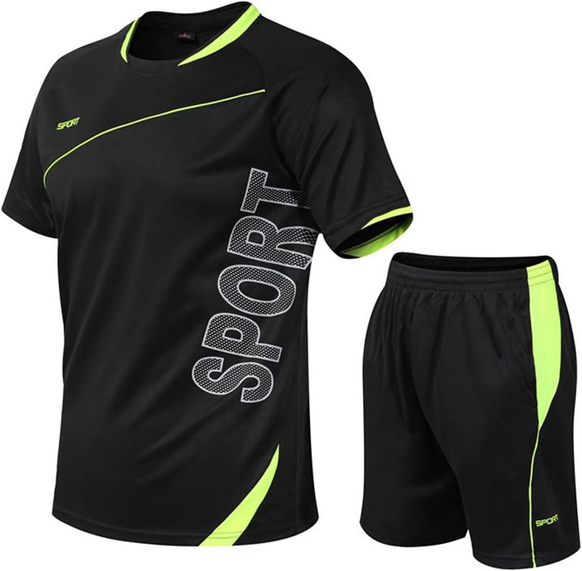 Voetbaltenue Jongens Kinderen - Complete Trainingsset met Shirt en Korte Broek voor Sport en School