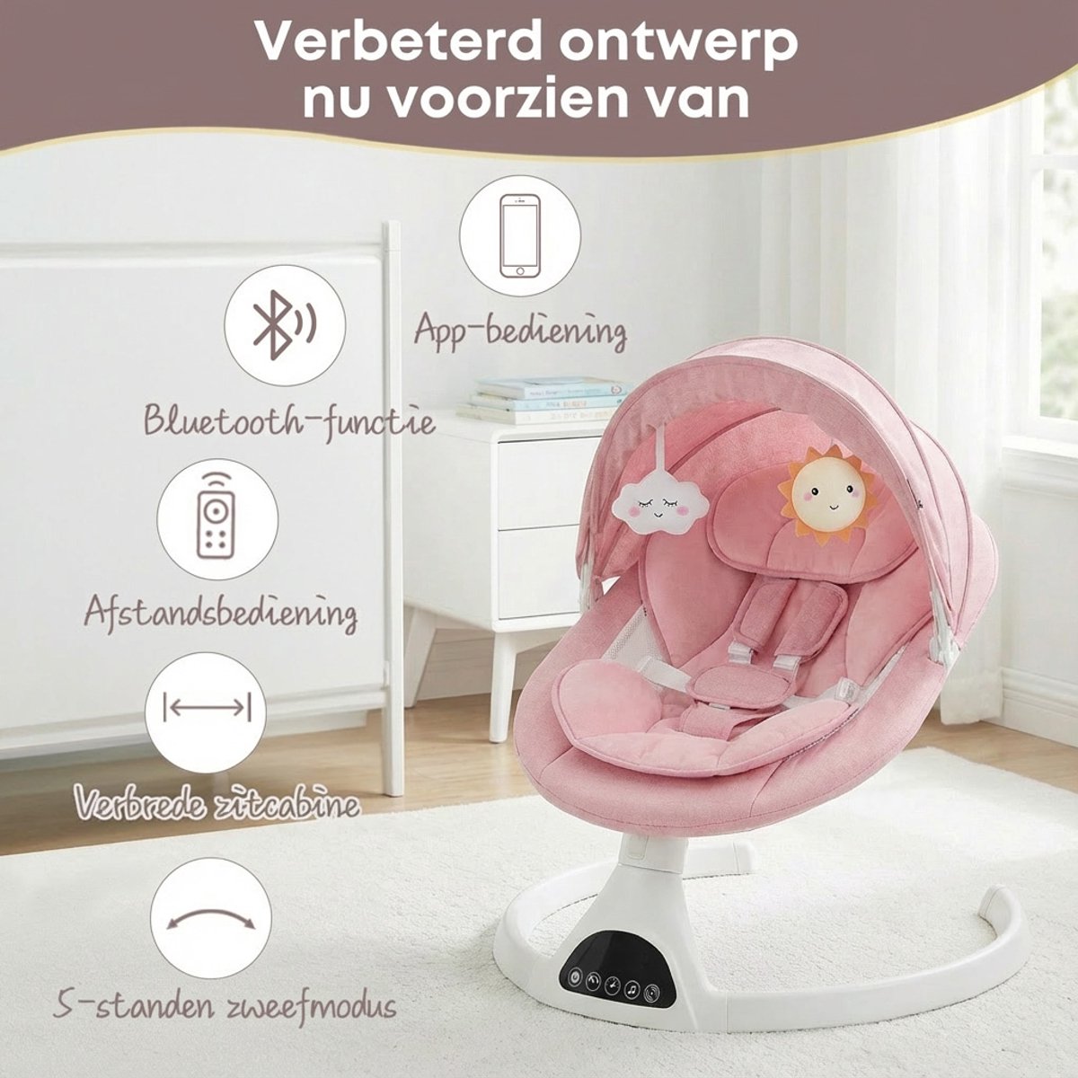 3Babies - Elektrische Babyschommel met App thumbnail 3