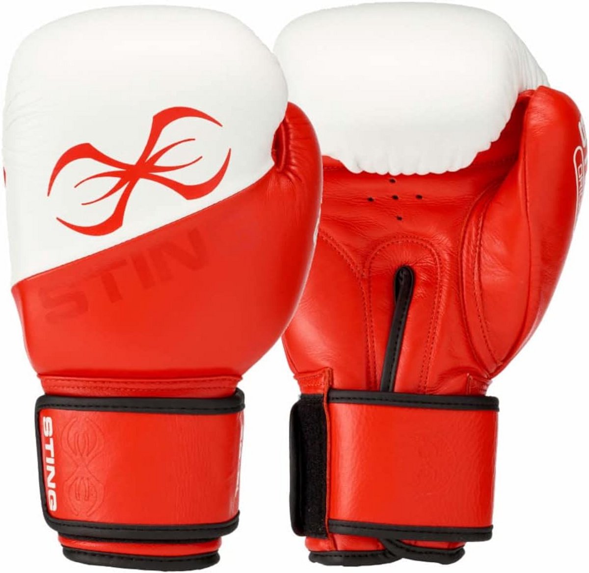 Professionele Bokshandschoenen Leer Rood/Wit - Wedstrijd & Training