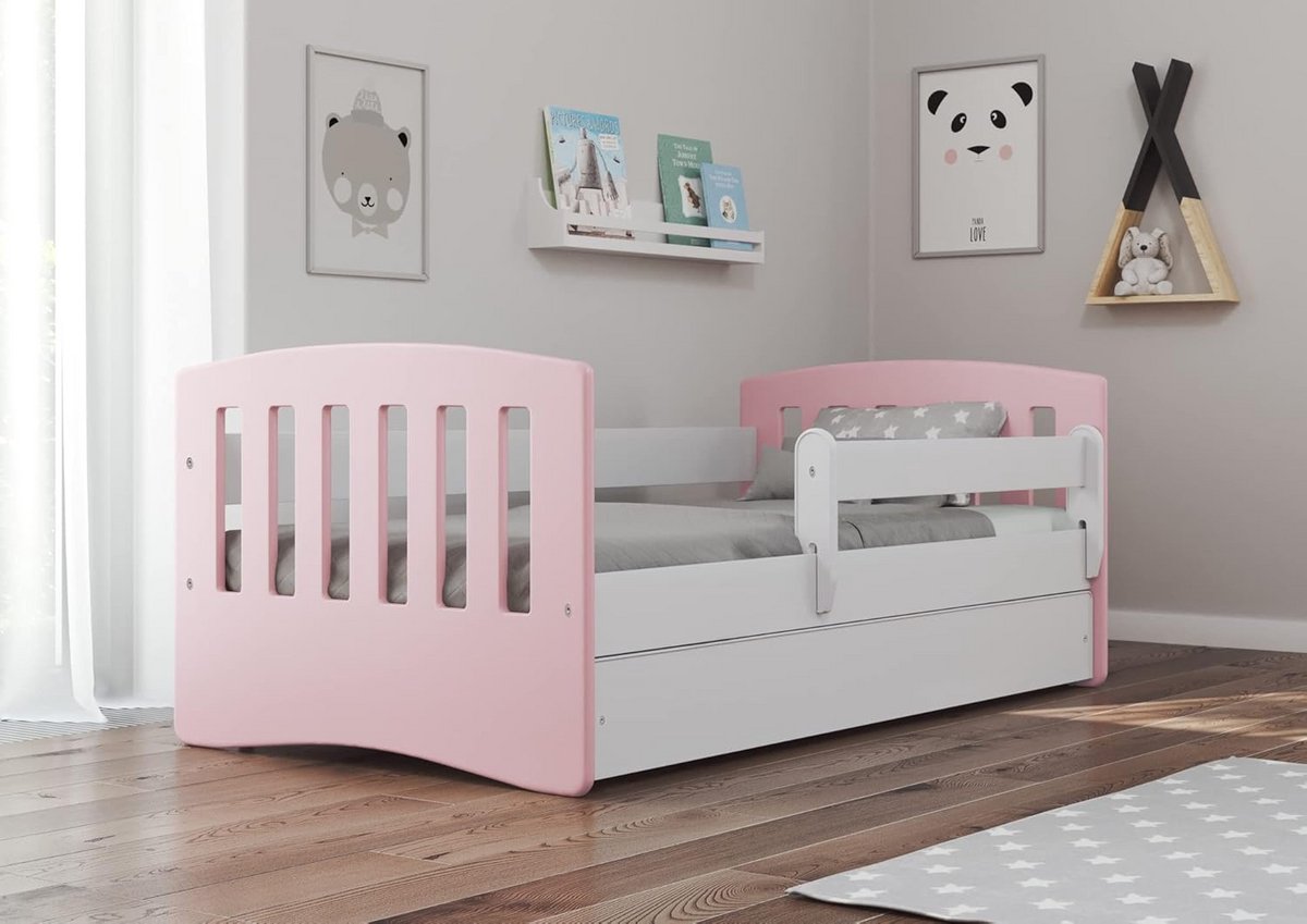 Eenpersoons Kinderbed of Tienerbed 80x160 of 80x180 met Matras, Lade en Valbeveiliging