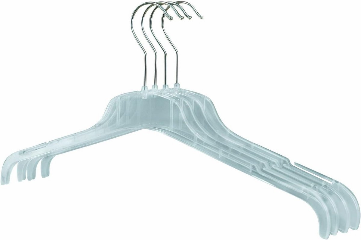 Set van 20 Transparante Kleerhangers met Draaibare Haak en Rokinkeping