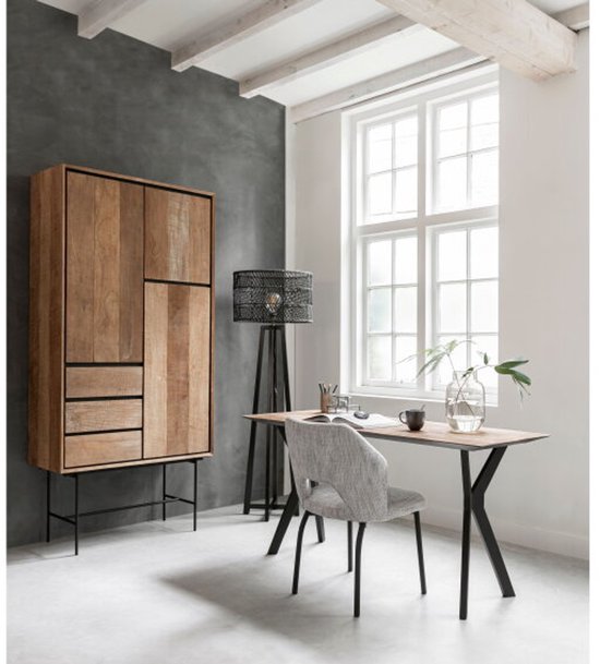 24Designs Meuble Metropole Haut - L100 X P40 X H210 Cm - Teck