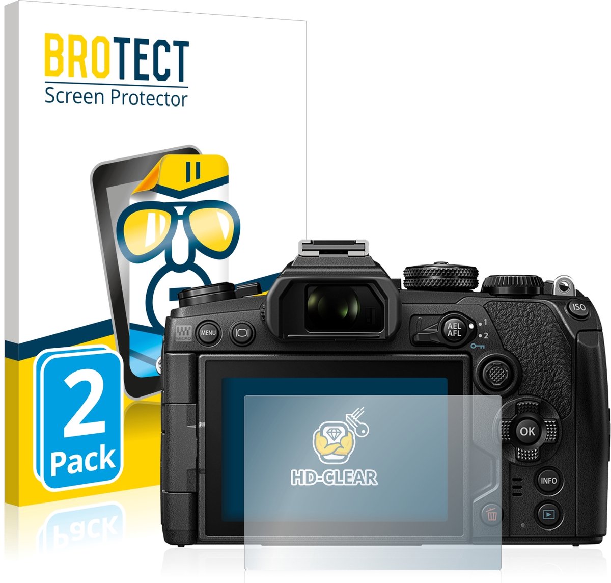 BROTECT - Screenprotector voor Olympus OM-D E-M1 Mark III - Folie Beschermfolie transparant 2 Stuks