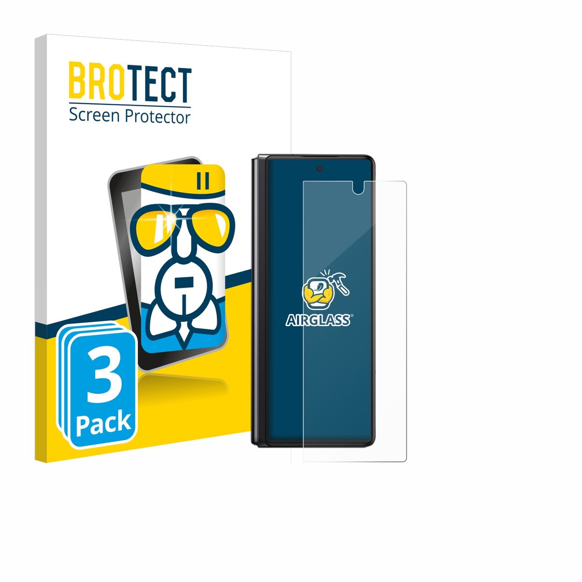 Screenprotector 3 Stuks voor Samsung Galaxy Z Fold 2 5G Beschermglas transparant
