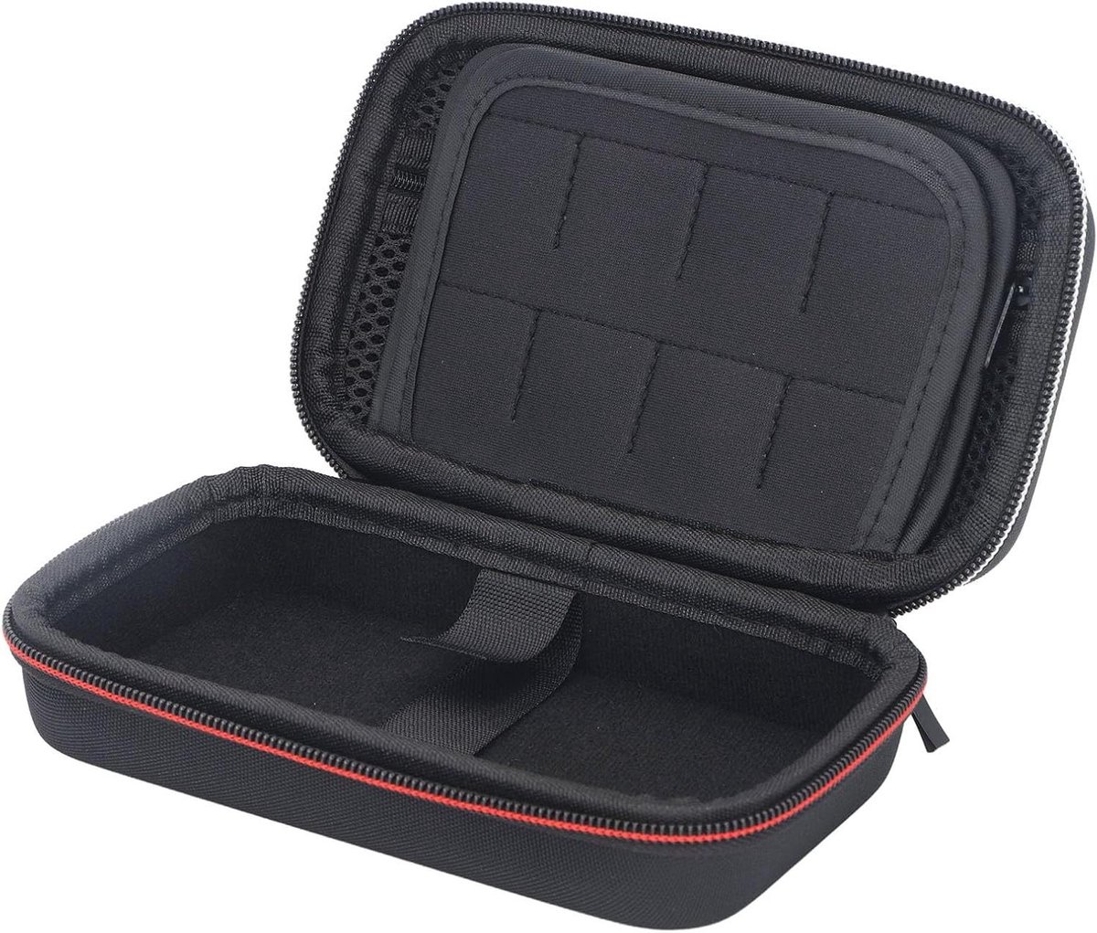 Dailygoods- Draagtas voor Gameconsole - Harde Beschermende Schaal - Opbergtas - 16 Slots voor Gamecartridges - Nylon - Zwart - Gameconsole Tas